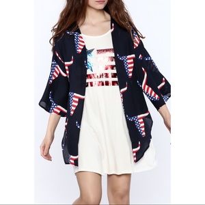 American flag longhorn kimono duster🇺🇸
